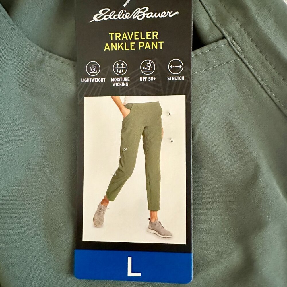 Eddie Bauer Traveler Ankle Pant Women's Size L Lightweight UPF 50+ 4-Way Stretch - Picture 8 of 16